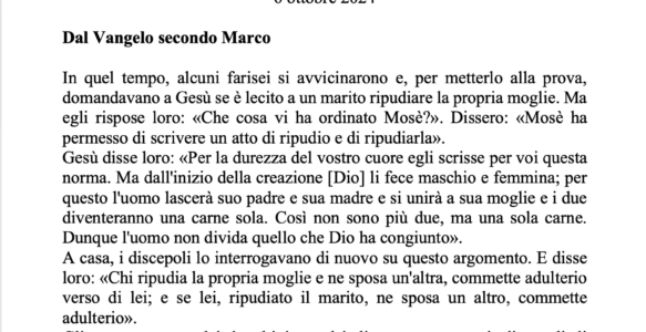 Avvisi della settimana – 06 Ottobre 2024