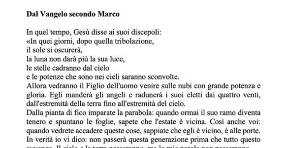 Avvisi della settimana – 17 Novembre 2024