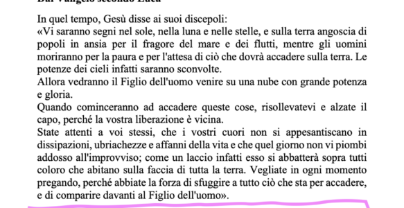 Avvisi della settimana – 1 Dicembre 2024